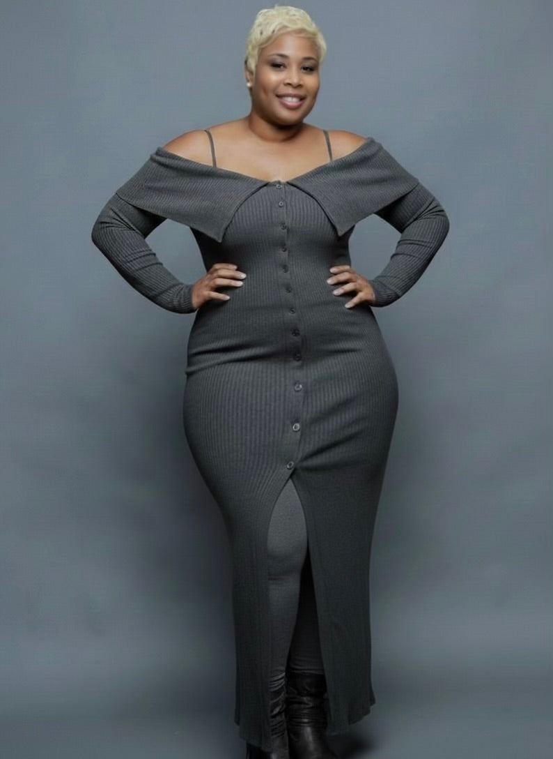 Body Language Button Down Maxi